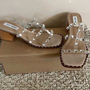 Steve Madden heeled open sandals with silver studs